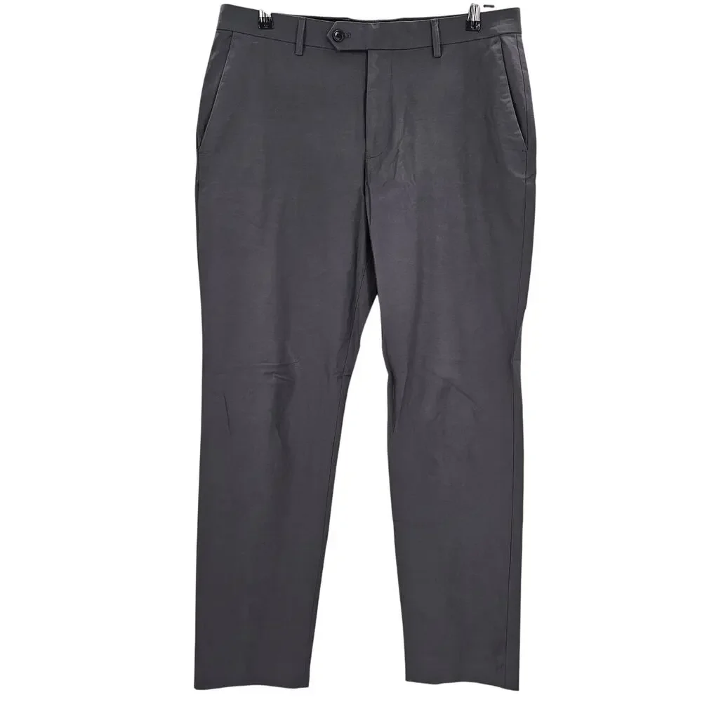 J. Crew Men size 32/32 770 Bowery Straight Tech Dress Chino Pants Gray AW006 NEW